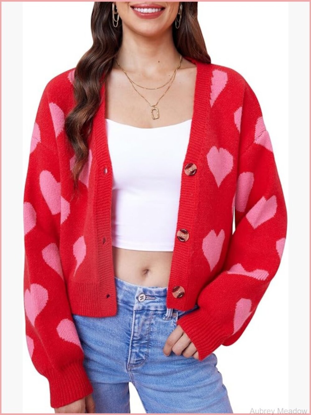 Y2K Cropped Button Down Cardigan Long Sleeve Shamrock Sweater